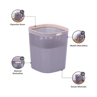 Gambar Informa Flo Tempat Sampah Plastik 9 Liter - Ungu/Pink