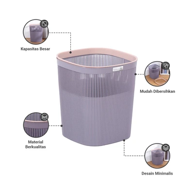 Gambar Informa Flo Tempat Sampah Plastik 12.5 Liter - Ungu/Pink