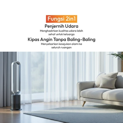 Gambar Krisbow Sync Air Purifier Bladeless High 12 m2 CADR 100 m3/jam - Hitam
