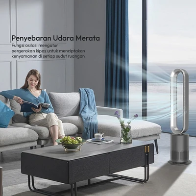 Gambar Krisbow Sync Air Purifier Bladeless High 12 m2 CADR 100 m3/jam - Hitam