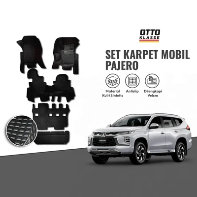 Gambar Otto Klasse Karpet Mobil Fullset Pajero 2016-Now Synthetic Leather - Hitam