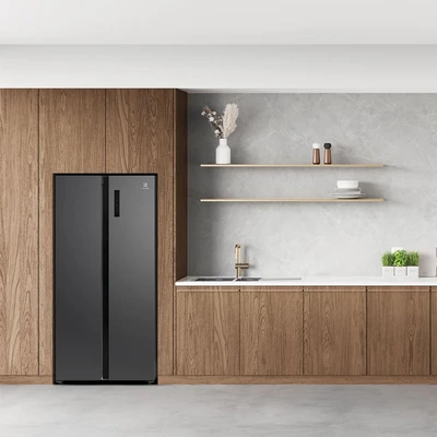 Gambar Electrolux Kulkas 2 Pintu Side By Side 445 Liter ESE4500AB - Hitam