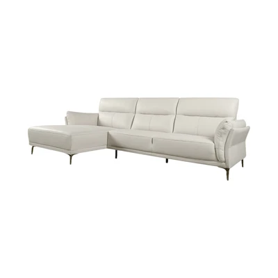 Gambar Ferrara Sidney Sofa Sudut Kulit Kiri - Krem