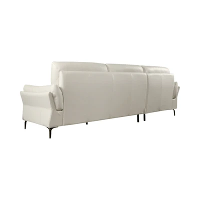 Gambar Ferrara Sidney Sofa Sudut Kulit Kiri - Krem