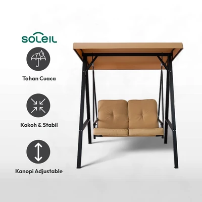 Gambar Soleil Deluxe Kursi Ayun 2 Seater Textilene - Krem Tan