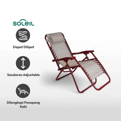 Gambar Soleil Kursi Recliner Lipat Mini - Merah