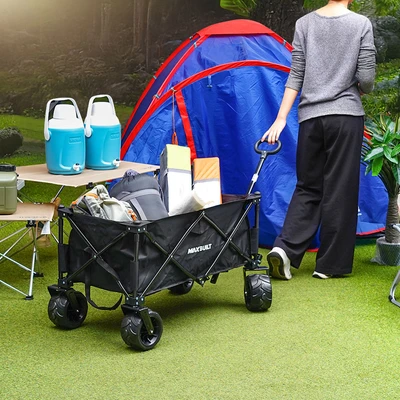 Gambar Maxbuilt Troli Barang Camping Lipat 80 Kg - Hitam