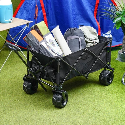 Gambar Maxbuilt Troli Barang Camping Lipat 80 Kg - Hitam