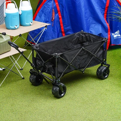 Gambar Maxbuilt Troli Barang Camping Lipat 80 Kg - Hitam