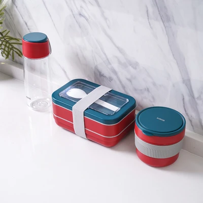 Gambar Kris Baggie Set Kotak Makan Dengan Botol Minum - Merah