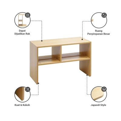 Gambar Informa Meja Flip Side - Cokelat Oak