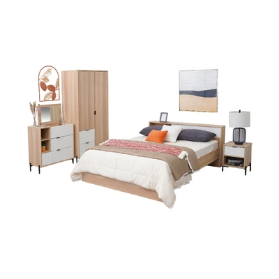 Gambar Informa 160x200 Cm Prim Set Kamar Tidur - Cokelat Oak / Putih