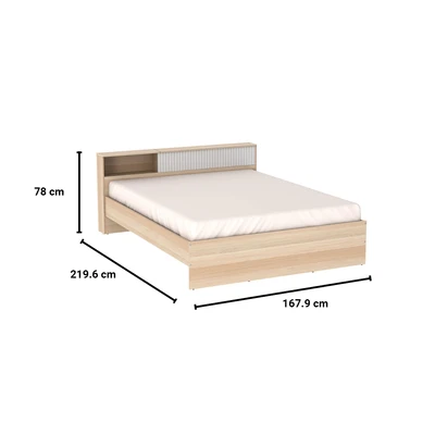 Gambar Informa 160x200 cm Prim Tempat Tidur - Cokelat Oak / Putih