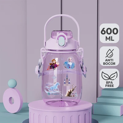 Gambar Unimass Botol Minum Tumbler Plastik Dengan Sedotan Frozen 600 Ml - Ungu