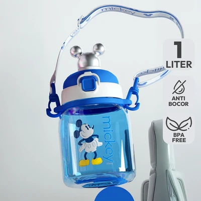 Gambar Unimass Botol Minum Tumbler Anak Plastik Mickey 1 Ltr - Biru