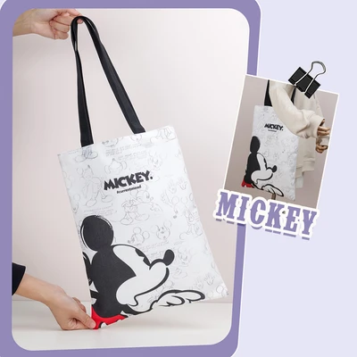 Gambar Unimass Tote Bag Kanvas Mickey Mouse - Putih