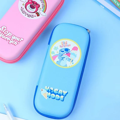 Gambar Unimass Tempat Pensil Stitch Emboss - Biru