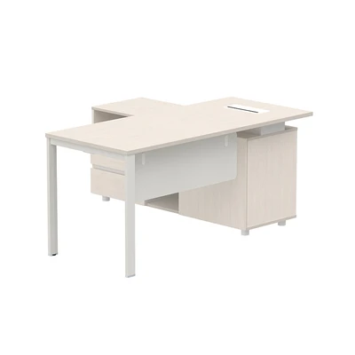 Gambar Sieben Meja Kantor Left 160 cm - Putih Ivory