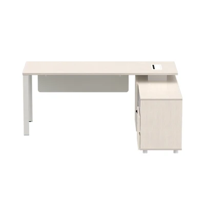 Gambar Sieben 180 Cm Meja Kantor Left - Putih Ivory