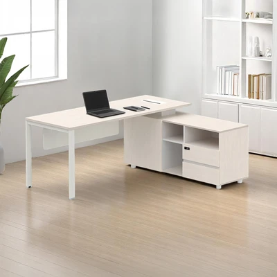 Gambar Sieben Meja Kantor Right 180 cm - Putih Ivory