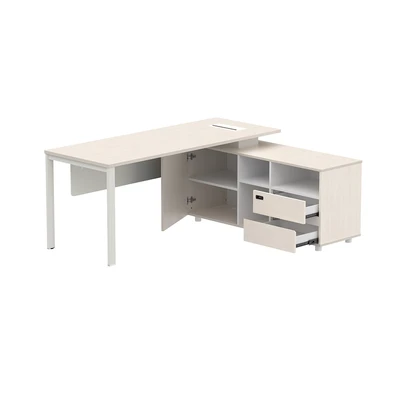 Gambar Sieben Meja Kantor Right 180 cm - Putih Ivory