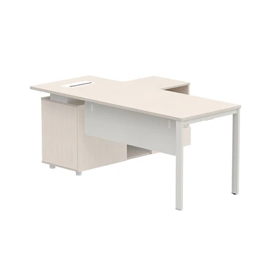 Gambar Sieben Meja Kantor Right 180 cm - Putih Ivory