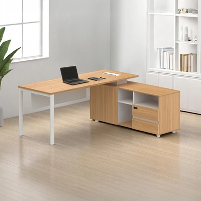 Gambar Sieben Meja Kantor Right 180 cm - Cokelat