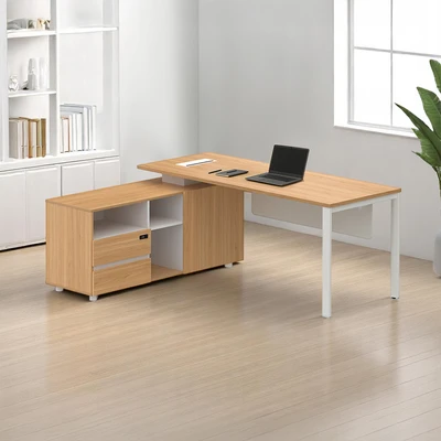 Gambar Sieben Meja Kantor Left 180 cm - Cokelat