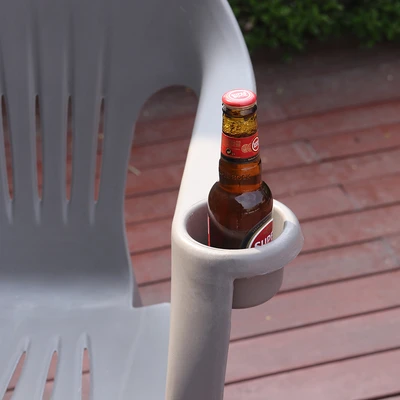 Gambar Soleil Kursi Teras Stacking Dengan Cup Holder - Abu-Abu