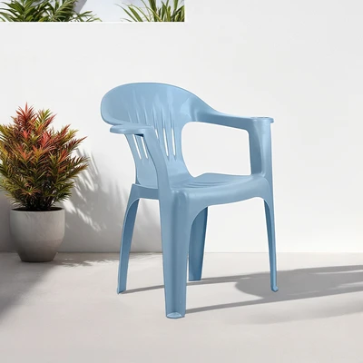 Gambar Soleil Kursi Teras Stacking Dengan Cup Holder - Biru Muda