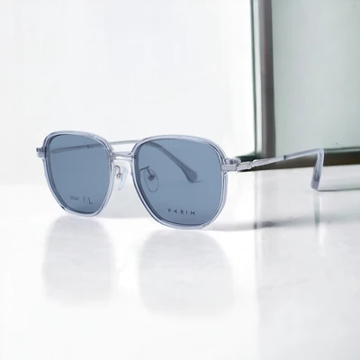 Gambar Parim Eyewear Kacamata Optical Magnetic Oval Metal - Putih