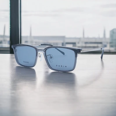 Gambar Parim Eyewear Kacamata Optical Magnetic Rectangle Metal - Hitam