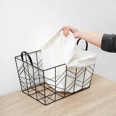 Gambar Informa Neo Keranjang Penyimpanan Small Rectangular 40x28x22 cm - Hitam/Putih
