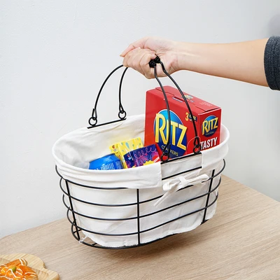 Gambar Informa Neo Keranjang Penyimpanan Large Oval 34x24x16 cm - Hitam/Putih