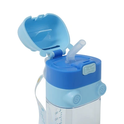 Gambar Ataru Botol Minum Anak Tritan Dengan Strap Hippo 340 ml - Biru