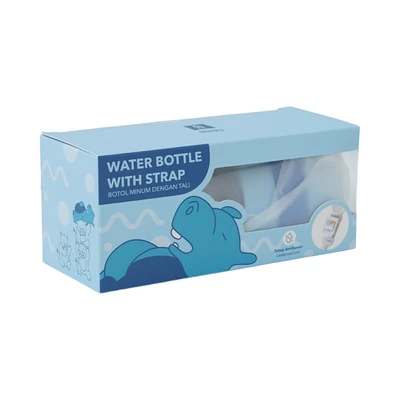 Gambar Ataru Botol Minum Anak Tritan Dengan Strap Hippo 340 ml - Biru