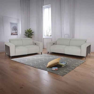 Gambar Ferrara Gilbert Set Sofa Recliner Fabric 2 & 3 Seater - Abu-Abu