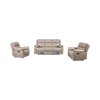Gambar Cheers Mario Set Sofa Recliner Kulit - Cokelat Latte