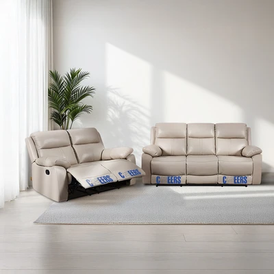 Gambar Cheers Mario Set Sofa Recliner Kulit 2 & 3 Seater - Cokelat Latte