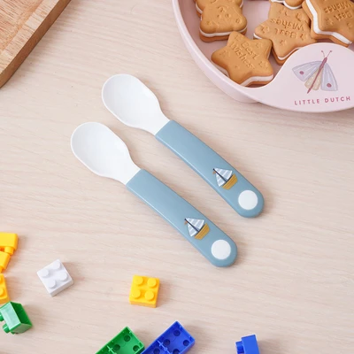 Gambar Rosti Sendok Makan Bayi Sailors Bay Set 2 pcs - Biru