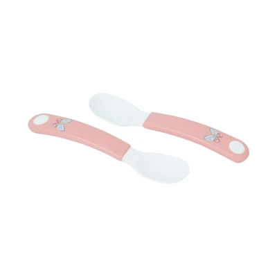 Gambar Rosti Sendok Makan Bayi Butterfly Set 2 pcs - Pink