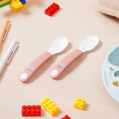 Gambar Rosti Sendok Makan Bayi Butterfly Set 2 pcs - Pink