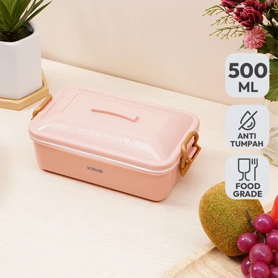Gambar Kris Jeju Kotak Makan Dengan Sekat 500 ml - Pink