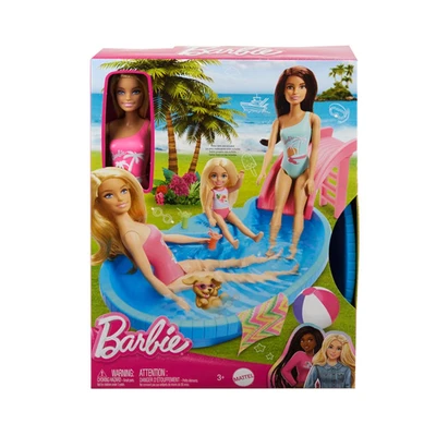 Gambar Barbie Playset Boneka & Pool Hrj74