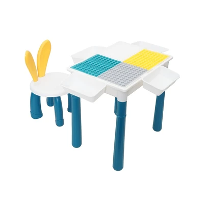 Gambar Bricks Kingdom Set Meja Dan Kursi Anak Building Blocks - Mix