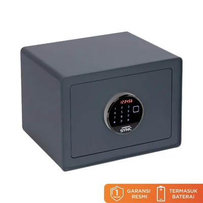 Gambar Krisbow Sync Smart Brankas Besi Layar Sentuh 35x25x25 cm F2401S - Abu-Abu