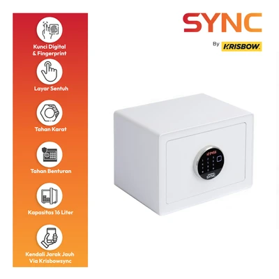 Gambar Krisbow Sync Smart Brankas Besi Layar Sentuh 35x25x25 cm F2401S - Putih