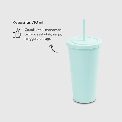 Gambar Appetite Tami Botol Minum Plastik Dengan Sedotan 710 ml - Hijau