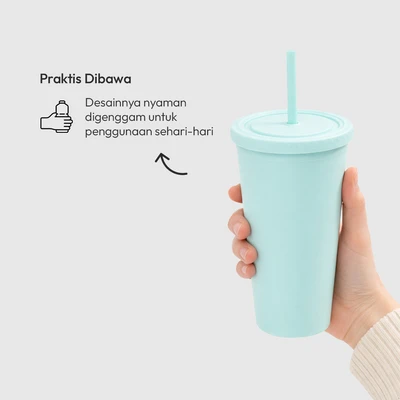 Gambar Appetite Tami Botol Minum Plastik Dengan Sedotan 710 ml - Hijau