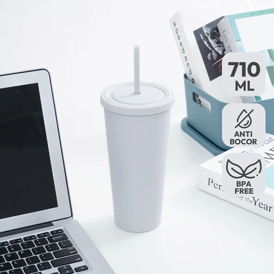 Gambar Appetite Tami Botol Minum Plastik Dengan Sedotan 710 ml - Abu-abu